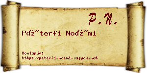 Péterfi Noémi névjegykártya