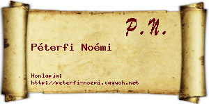 Péterfi Noémi névjegykártya